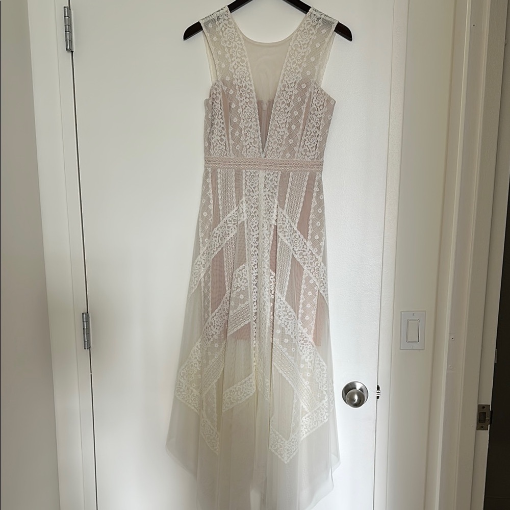 BCBGMax Azria Dress Elegant White Lace Dress